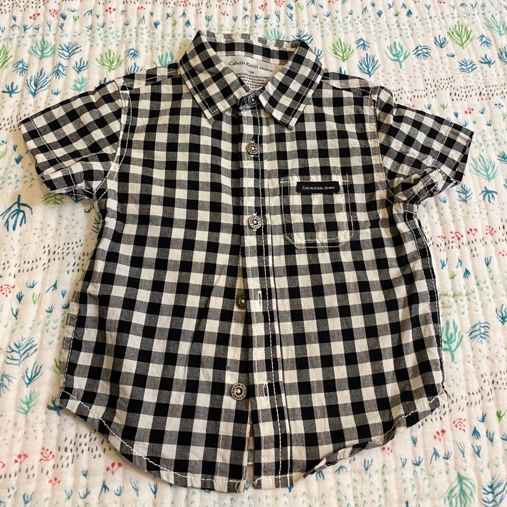 Calvin Klein Gingham Checkered Button Up